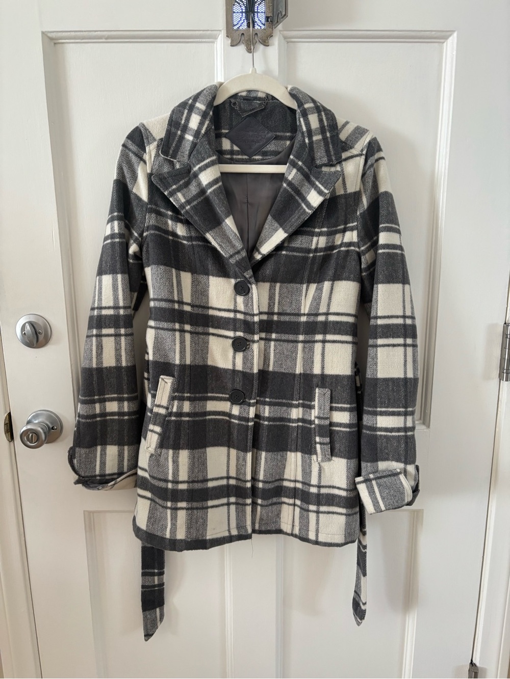 2 for $25 🦋Jou Jou Black & White Plaid Peacoat